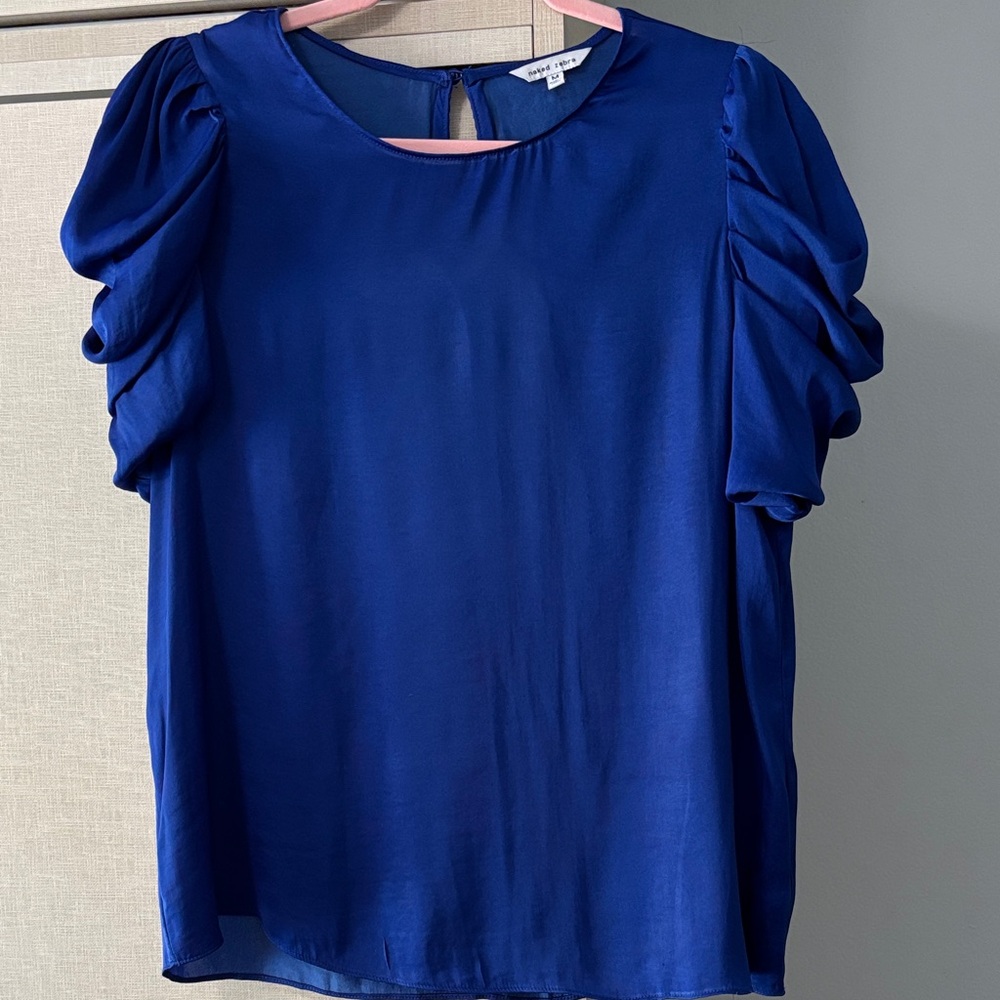 Naked Zebra Royal Blue Blouse size M